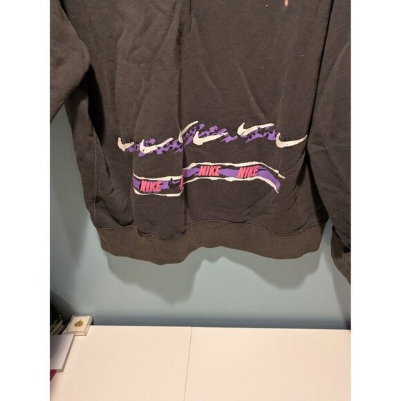 Nike Stories Retro Graphic Acid Wash Crew Neck Sweatshirt Men's XL Black Pink - Picture 9 of 9